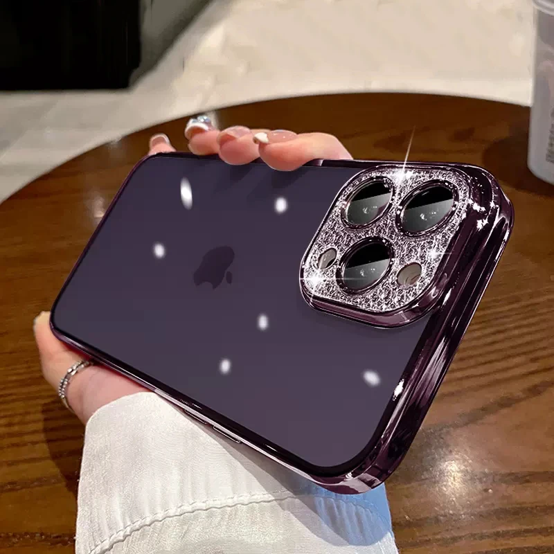 Luxury Plating Transparent Silicone Shockproof Case For iPhone 13 12 11 Pro Max XR XS X 8 7 Plus Fashion Glitter Diamond Cover 
Luxury Plating Transparent Silicone Shockproof Case For iPhone 13 12 11 Pro Max XR XS X 8 7 Plus Fashion Glitter Diamond Cover