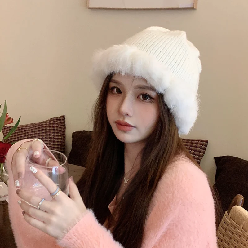 Ins High Grade Rabbit Women's Hats Autumn and Winter Warm White Plush Caps 2023 Korean Cute Knitted Skullies Beanies Bunny Hat
Ins High Grade Rabbit Women's Hats Autumn and Winter Warm White Plush Caps 2023 Korean Cute Knitted Skullies Beanies Bunny Hat