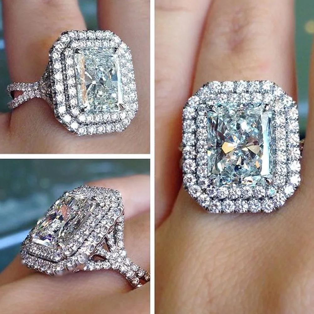 Super Large 10 * 12 Rectangular Zircon Wedding Rings for Women 925 Silver Anniversary Gift Jewelry Rings
Super Large 10 * 12 Rectangular Zircon Wedding Rings for Women 925 Silver Anniversary Gift Jewelry Rings