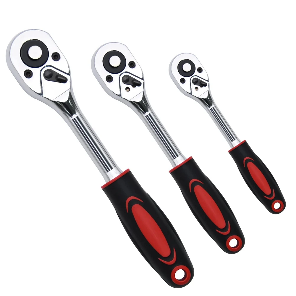 3 Piece Ratchet Set, 1/4 Inch, 3/8 Inch, 1/2 Inch Drive Ratchet Wrench, Professional Heavy Duty Ratchet Set 
3 Piece Ratchet Set, 1/4 Inch, 3/8 Inch, 1/2 Inch Drive Ratchet Wrench, Professional Heavy Duty Ratchet Set