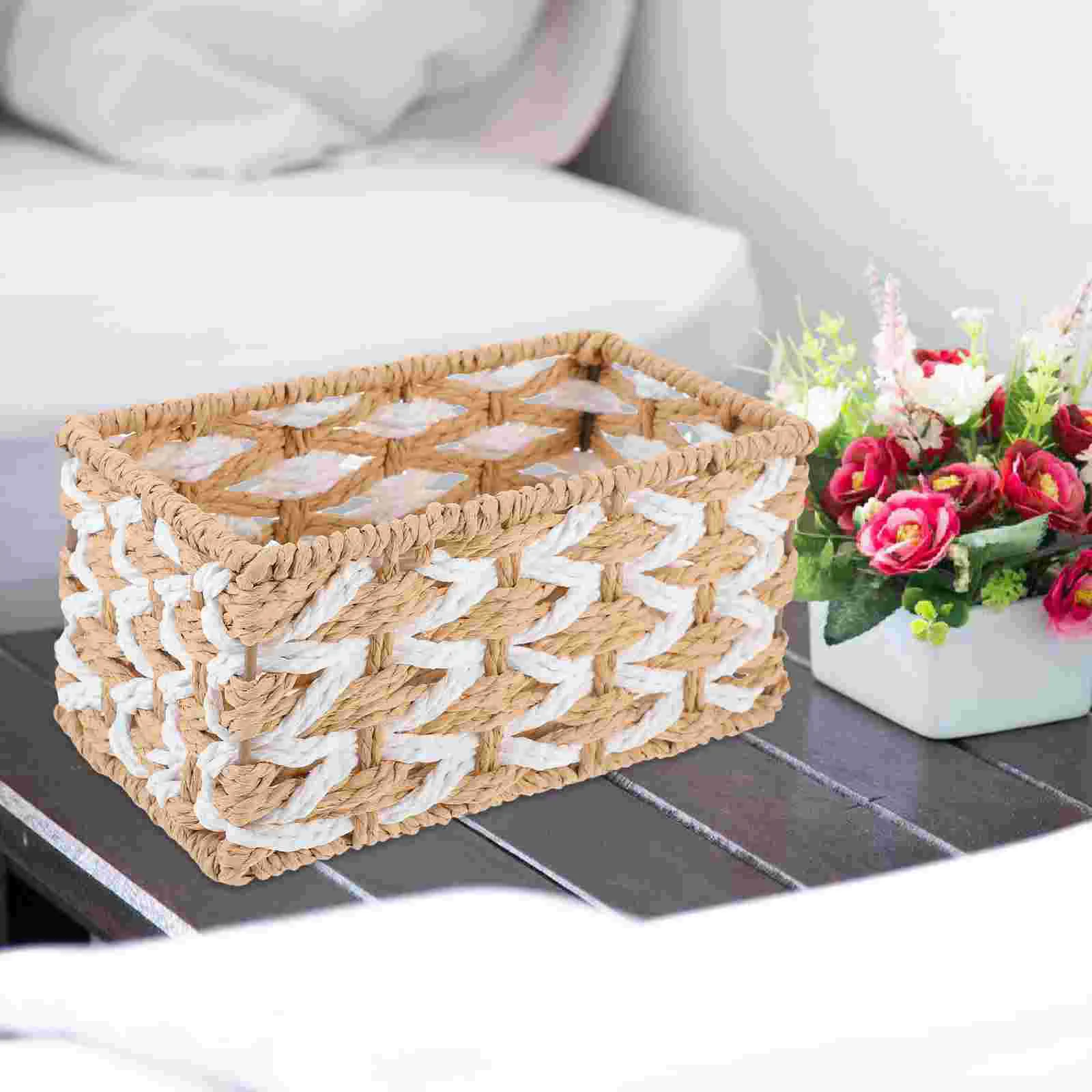 Household Woven Desktop Storage Basket Woven Sundries Basket Key Holder for Home
Household Woven Desktop Storage Basket Woven Sundries Basket Key Holder for Home