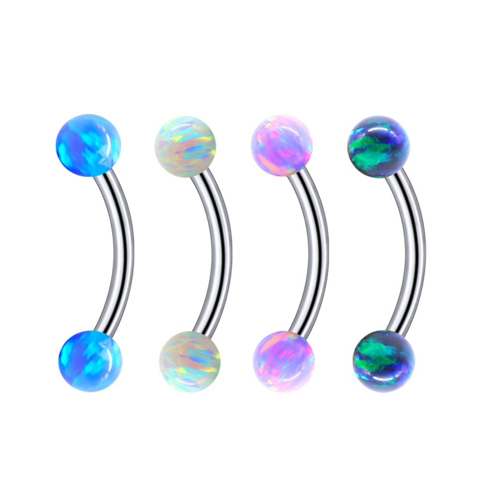4/6 PCS/Lot G23 Titanium Eyebow Piercings Opal Gem Curved Ball Ear Cartilage Tragus Earrings Lip Tongue Body Piercing Jewelry 
4/6 PCS/Lot G23 Titanium Eyebow Piercings Opal Gem Curved Ball Ear Cartilage Tragus Earrings Lip Tongue Body Piercing Jewelry