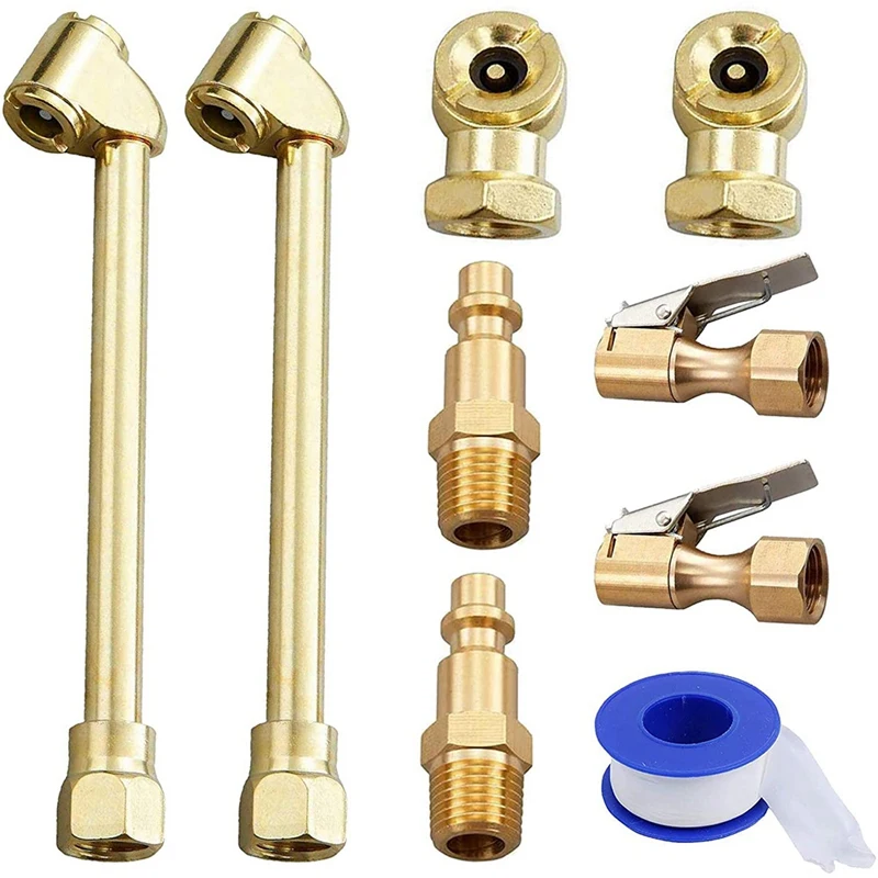 9PCS Heavy Duty Brass Air Chuck Set,Dual Head Air Chuck,1/4 Female NPT Closed Ball Air Chuck,Closed Flow Tire Chuck
9PCS Heavy Duty Brass Air Chuck Set,Dual Head Air Chuck,1/4 Female NPT Closed Ball Air Chuck,Closed Flow Tire Chuck