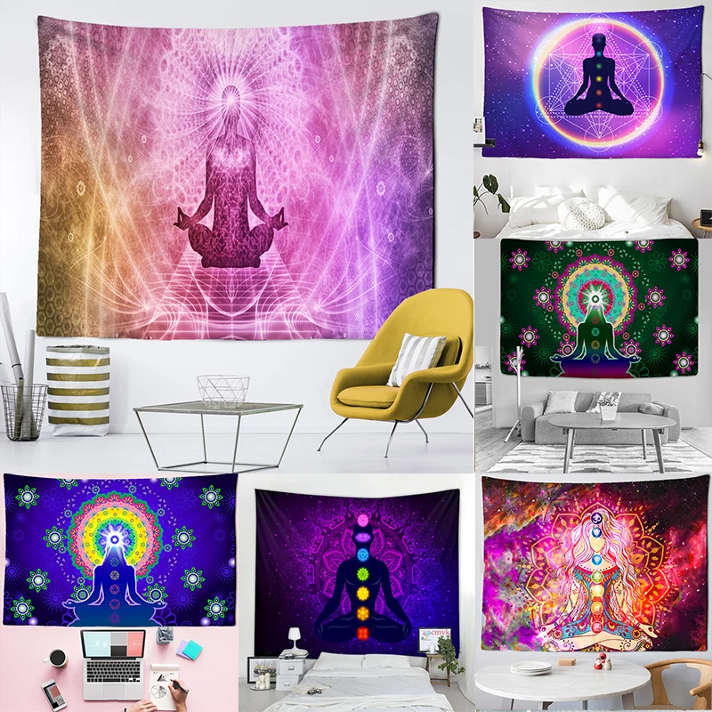 Indian Buddha Statue Meditation 7 Chakra Tapestry Hanging Mandala Psychedelic Yoga Wall Room Decoration Accessories Teen Girls
Indian Buddha Statue Meditation 7 Chakra Tapestry Hanging Mandala Psychedelic Yoga Wall Room Decoration Accessories Teen Girls