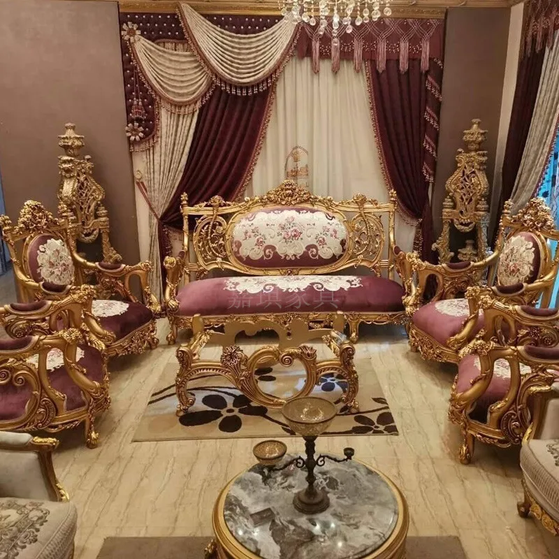 Custom European villa luxury sofa all solid wood hand carved palace living room villa furniture
Custom European villa luxury sofa all solid wood hand carved palace living room villa furniture