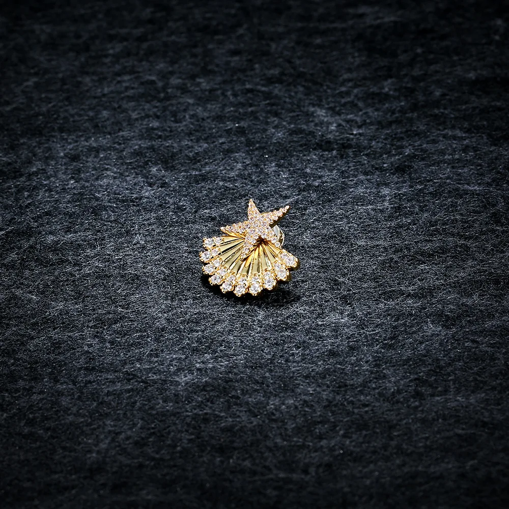 APM STYLE High Quality 925 Sterling Silver Single Starfish Fan-shaped Earrings Simple And Exquisite Diamond Set Earrings
APM STYLE High Quality 925 Sterling Silver Single Starfish Fan-shaped Earrings Simple And Exquisite Diamond Set Earrings