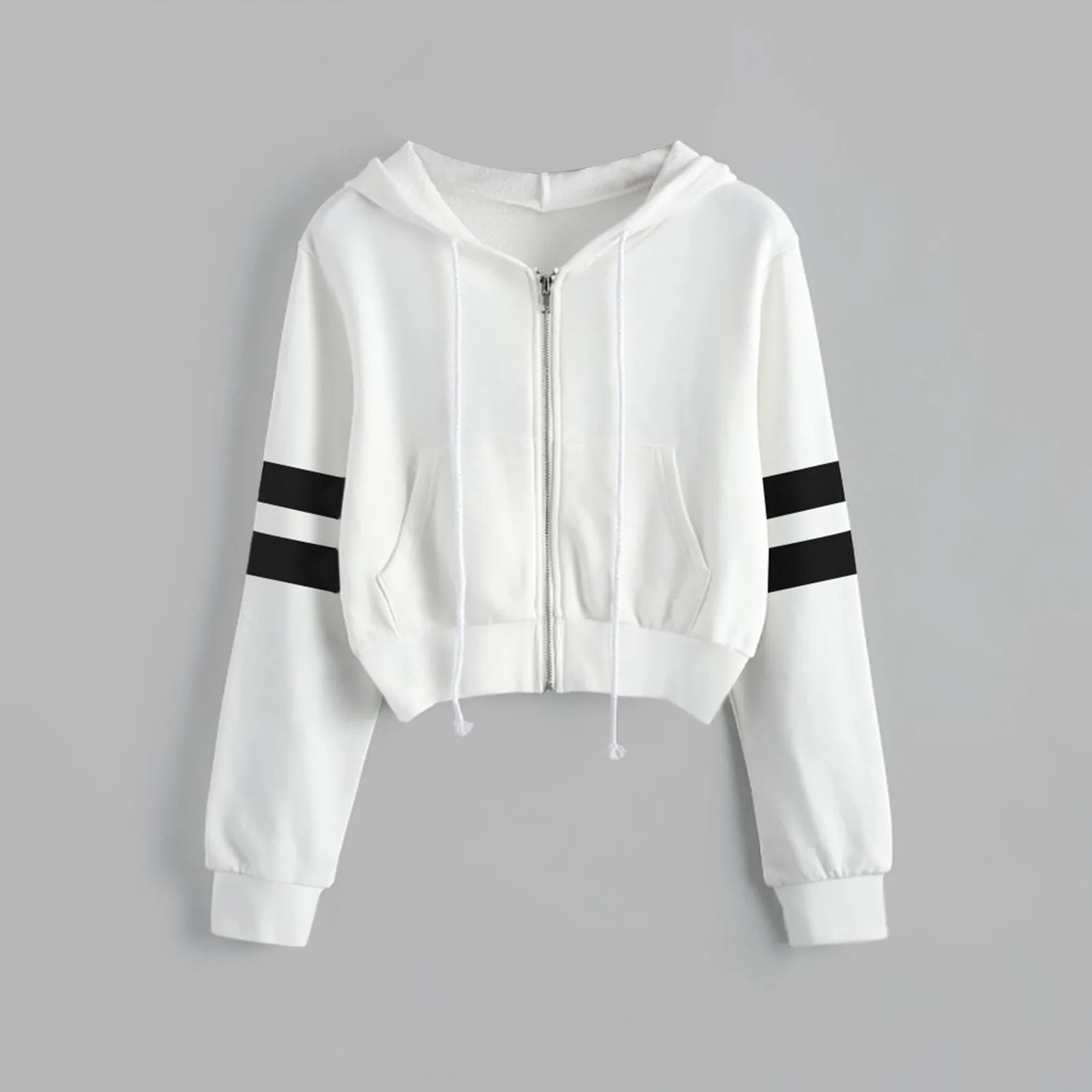 Autumn Cropped Sweatshirts Women Casual Solid Long Sleeve Hoodies Zipper Pocket Shirt Hooded Sweatshirt Tops 2023
Autumn Cropped Sweatshirts Women Casual Solid Long Sleeve Hoodies Zipper Pocket Shirt Hooded Sweatshirt Tops 2023