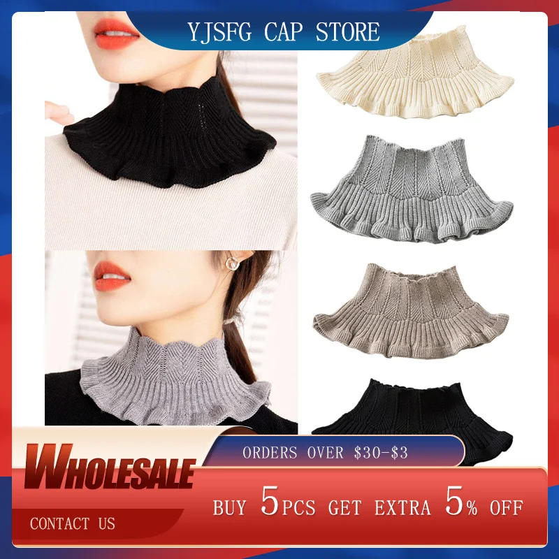 Winter Ruffles Knitted Neck Collars Women Wool False Collar Solid Stretch Detachable Turtleneck Pullover Windproof Neck Cover
Winter Ruffles Knitted Neck Collars Women Wool False Collar Solid Stretch Detachable Turtleneck Pullover Windproof Neck Cover