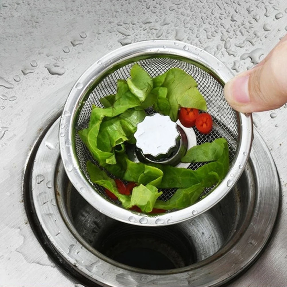 Silver Stainless Steel Sink Strainer Washbasin Strainer Sewer Drain For Filtering Garbage Hair Prevent Clogging Kitchen Supplies
Silver Stainless Steel Sink Strainer Washbasin Strainer Sewer Drain For Filtering Garbage Hair Prevent Clogging Kitchen Supplies