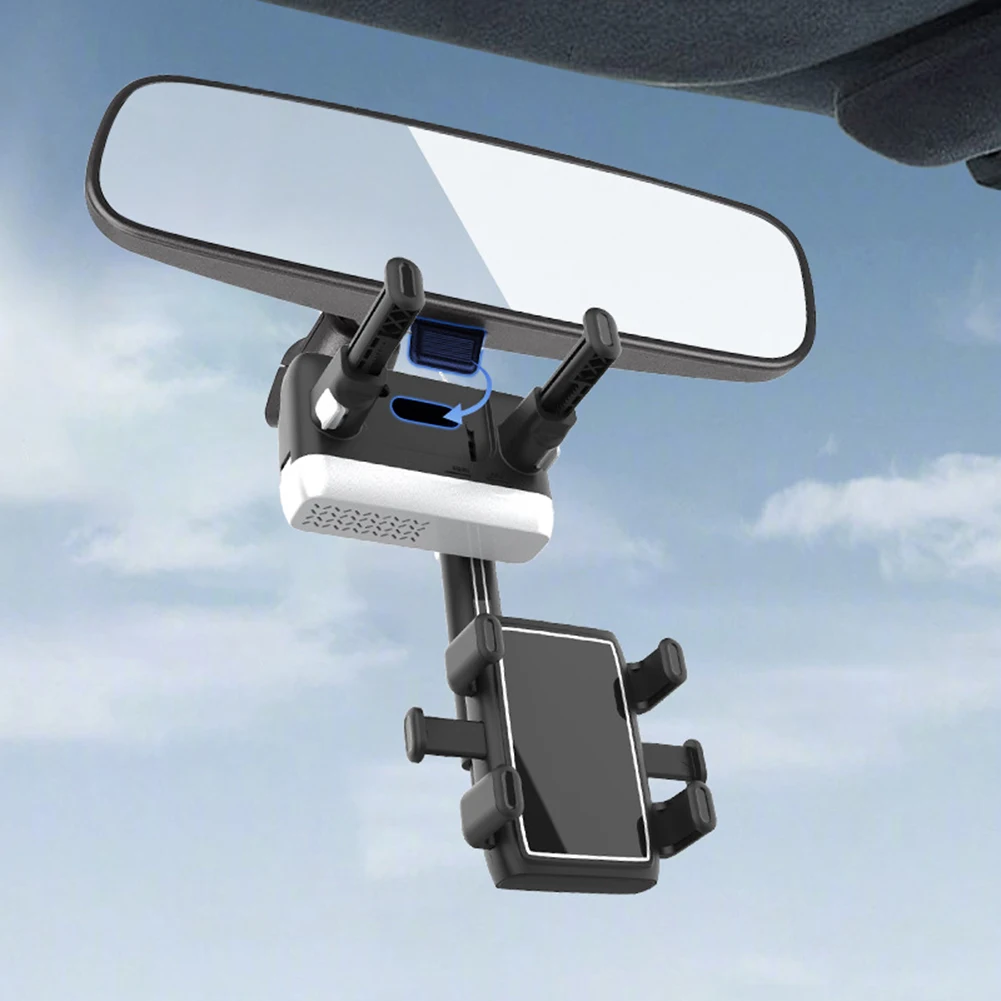 

Retractable Rearview Mirror Phone Holder For Car Anti-Shake Non-Slip Phone Stand Car Accessories