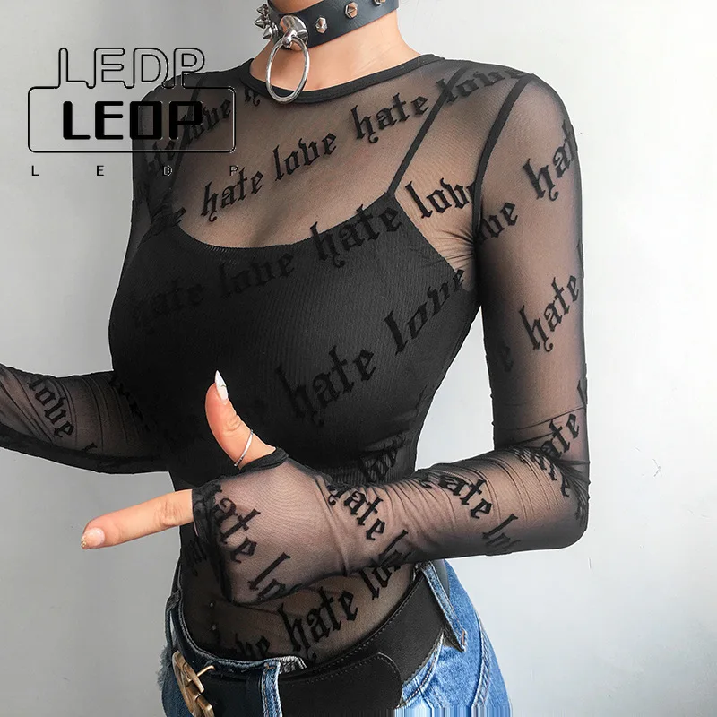 LEDP Sexy Women's Mesh T Shirt See Through T Shirt Letter Print O Neck Sheer Long Sleeve T Shirt Top Women Y2k Aesthetic Women
LEDP Sexy Women's Mesh T Shirt See Through T Shirt Letter Print O Neck Sheer Long Sleeve T Shirt Top Women Y2k Aesthetic Women