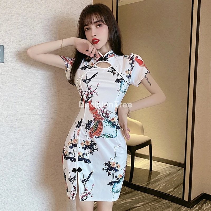 

2022 chinese qipao dress oriental short dress women sexy cheongsam evening dress elegant nightclub dresses elegant party dress