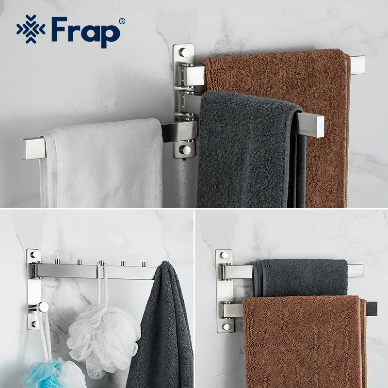 Frap Stainless Steel Towel Bar Bathroom Hardware Accessories Foldable/Rotatable Single/Double/Triple Pole Towel Rack Holder
Frap Stainless Steel Towel Bar Bathroom Hardware Accessories Foldable/Rotatable Single/Double/Triple Pole Towel Rack Holder