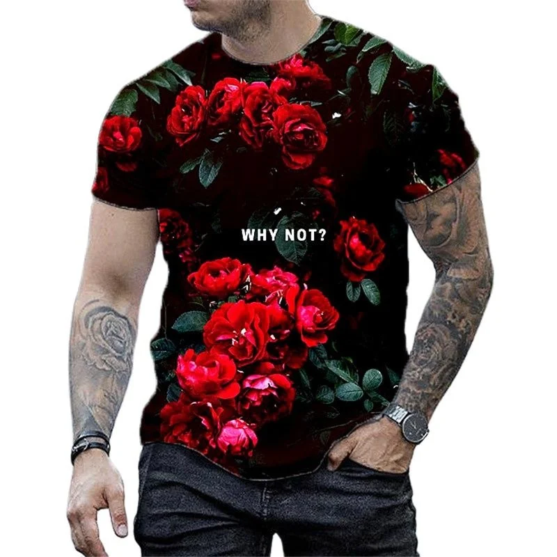 New Print Rose Flower Hip-hop T-shirt For Men Women 3D Machine Printed Oversized Top Harajuku Style Summer 2022 Short Sleeves
New Print Rose Flower Hip-hop T-shirt For Men Women 3D Machine Printed Oversized Top Harajuku Style Summer 2022 Short Sleeves