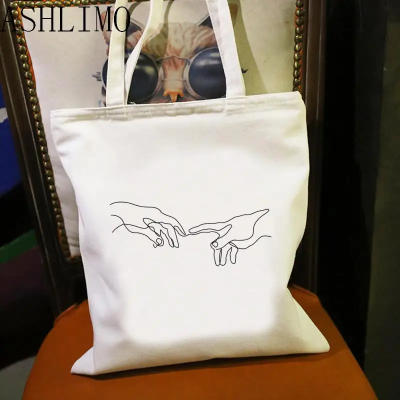 Hand Bag Hand Of Michelangelo Graphic Hipster Print Fashion Casual Tote Bag Women Harajuku Shopper Handbag Shoulder Shopping Bag 
Hand Bag Hand Of Michelangelo Graphic Hipster Print Fashion Casual Tote Bag Women Harajuku Shopper Handbag Shoulder Shopping Bag