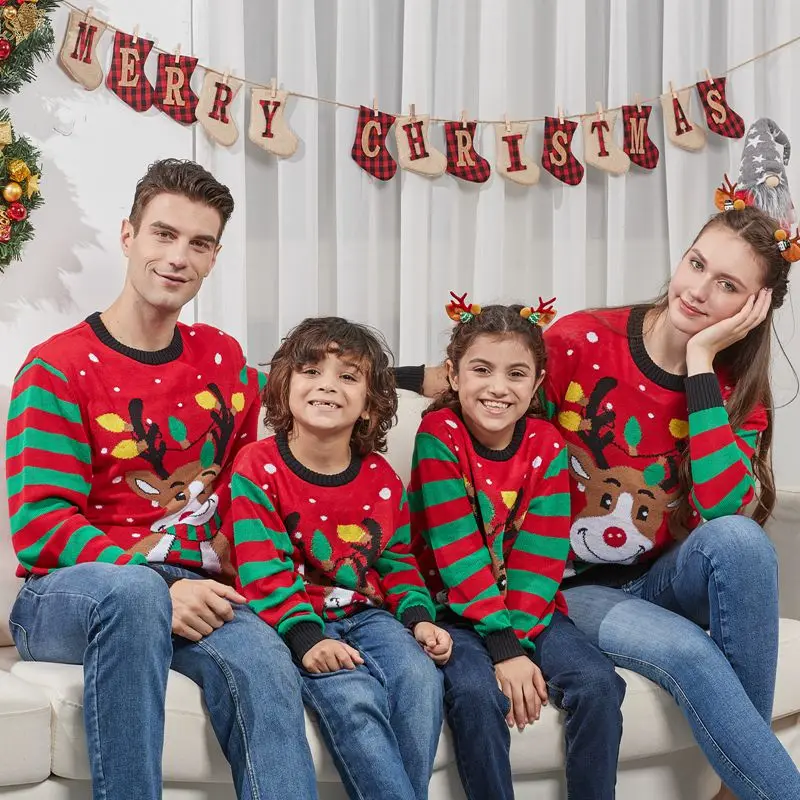 WENYUJH Christmas Family Matching Clothes Sweater Set Elk Print Long Sleeve Family Homewear O-Neck Thick Knitwear Pullover Tops
WENYUJH Christmas Family Matching Clothes Sweater Set Elk Print Long Sleeve Family Homewear O-Neck Thick Knitwear Pullover Tops