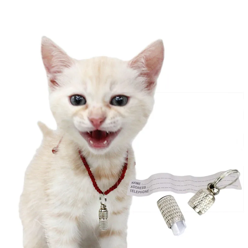 

Метка-трубка для хранения собак и кошек, металлический аксессуар для домашних животных с именем и идентификационным номером, подвеска-трубка для ошейника, питбуля