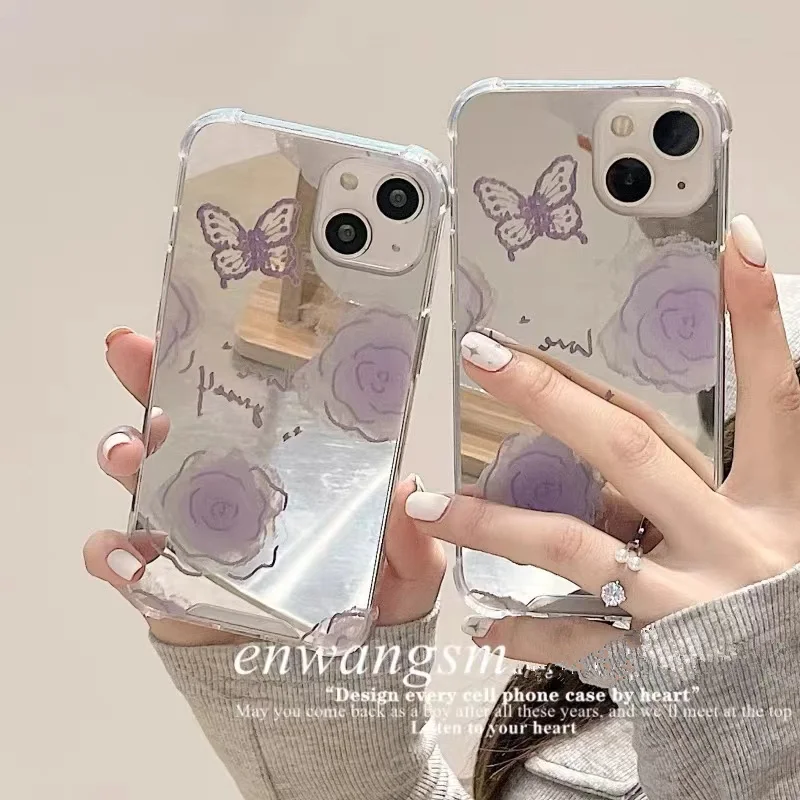 Fashion Mirror Cute Purple Butterfly Phone Case For IPhone 12 Pro 13 11 Pro Max XS XR 7 8 Plus Clear Soft Shockproof Cover Shell
Fashion Mirror Cute Purple Butterfly Phone Case For IPhone 12 Pro 13 11 Pro Max XS XR 7 8 Plus Clear Soft Shockproof Cover Shell