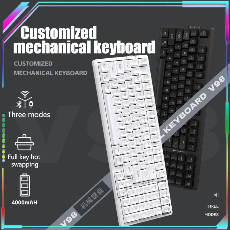Vgn V98 Keyboard 98 Keys Tri-mode Bluetooth Wireless 2.4g Wired Hotswap Co-branded Style Mechanical Keyboard Pc Accessory Gift
Vgn V98 Keyboard 98 Keys Tri-mode Bluetooth Wireless 2.4g Wired Hotswap Co-branded Style Mechanical Keyboard Pc Accessory Gift