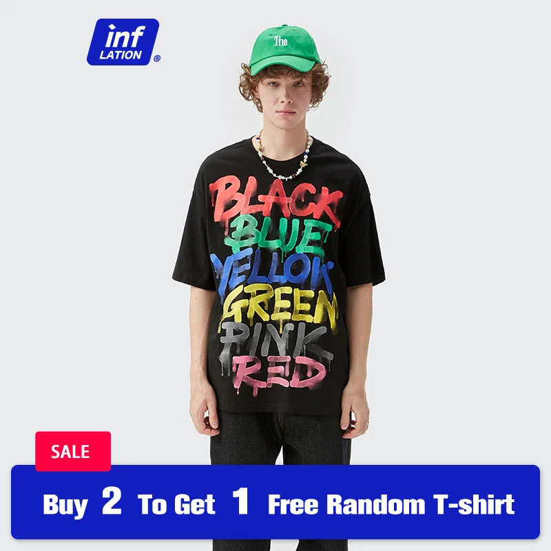 INFLATION Streetwear Graffiti T-shirts Men Black Cool Oversized T-shirts 2022 Colorful Hand Painting Hip Hop T-shirts Men Tops
INFLATION Streetwear Graffiti T-shirts Men Black Cool Oversized T-shirts 2022 Colorful Hand Painting Hip Hop T-shirts Men Tops
