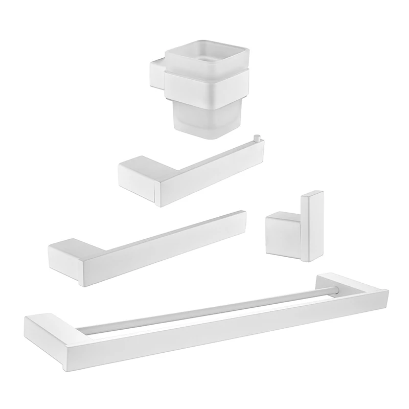 Bathroom Hardware Set White Wall Mounted Toilet Roll Paper Holder Robe Hook Towel Ring Tooth Brush Holder Double Towel Bar
Bathroom Hardware Set White Wall Mounted Toilet Roll Paper Holder Robe Hook Towel Ring Tooth Brush Holder Double Towel Bar
