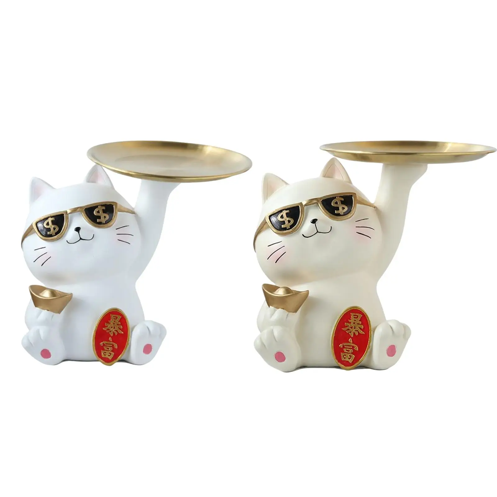 Modern Lucky Cat Statue with Tray Desk Organizer Ornament Candy Dish for Bedroom Tabletop Entrance Decoration Housewarming Gift
Modern Lucky Cat Statue with Tray Desk Organizer Ornament Candy Dish for Bedroom Tabletop Entrance Decoration Housewarming Gift