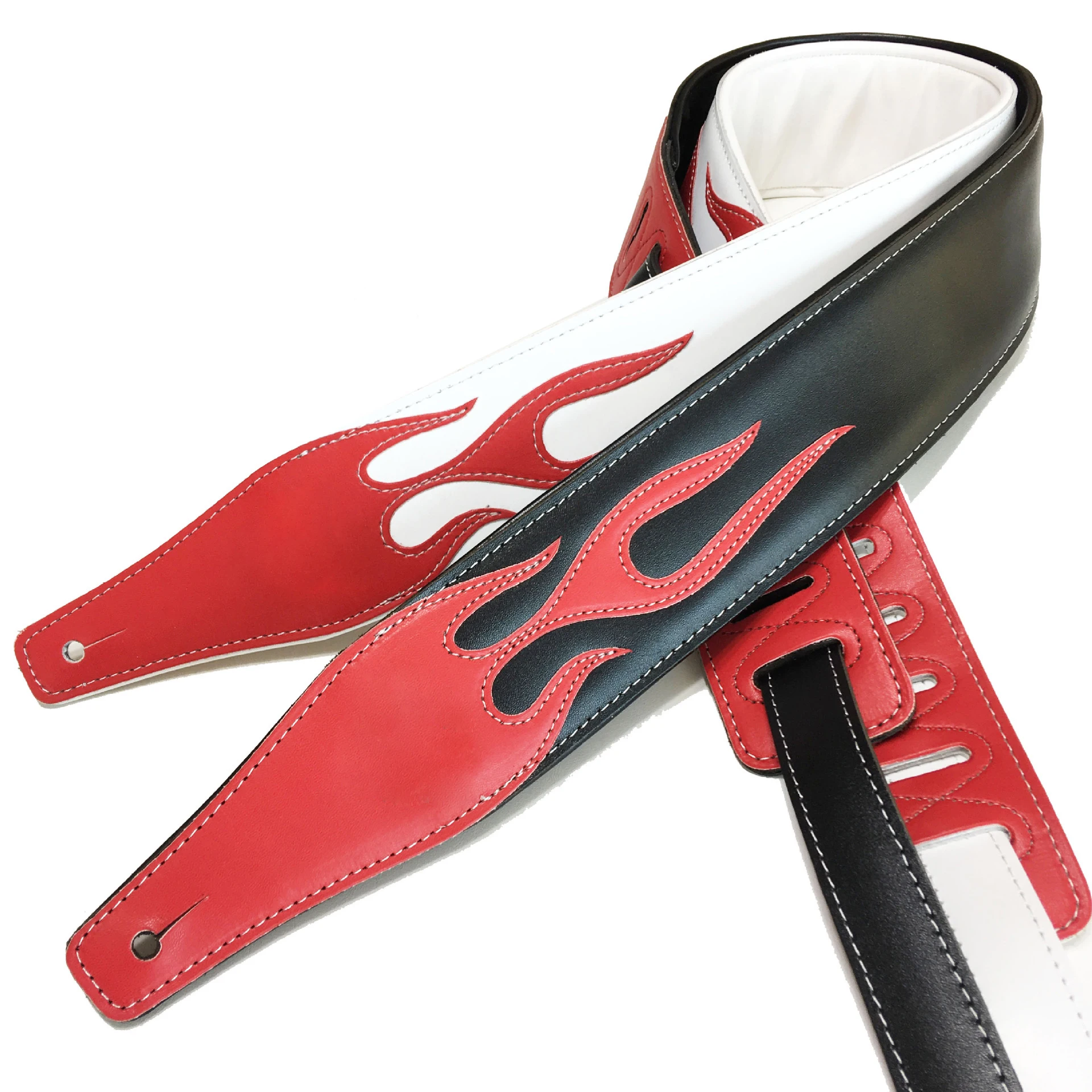 Adjustable Widening and Thickening Leather Guitar Bass Strap Red Flame Series Black White Lightning Guitrra Belt
Adjustable Widening and Thickening Leather Guitar Bass Strap Red Flame Series Black White Lightning Guitrra Belt