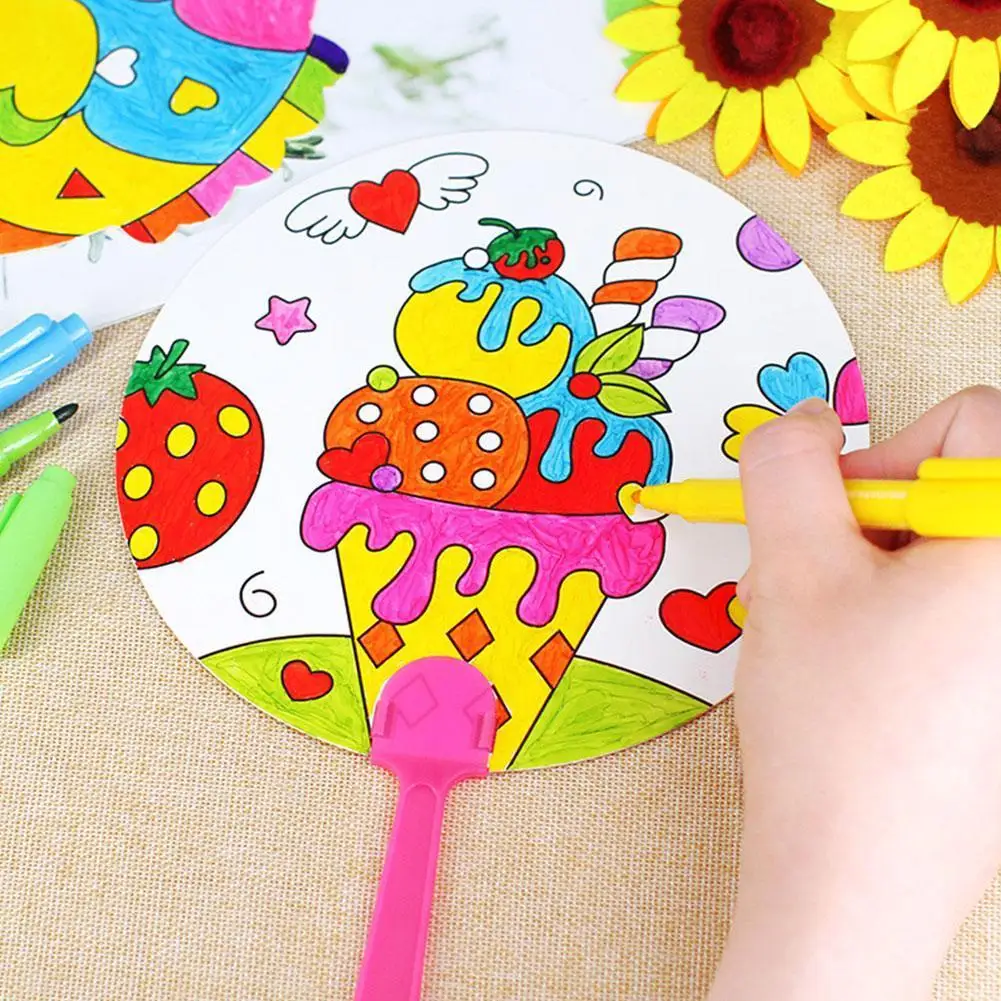 Kids Hand Paint Paper Fan Coloring Pictures DIY Painting Graffiti Color Puzzle Toy Creative Educational Toys
Kids Hand Paint Paper Fan Coloring Pictures DIY Painting Graffiti Color Puzzle Toy Creative Educational Toys