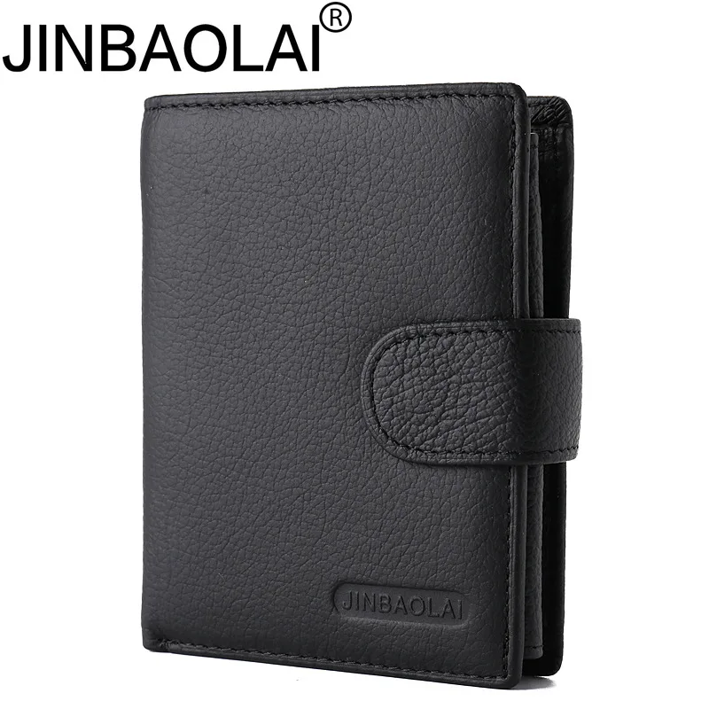 

100% Genuine Leather Men Wallet Premium Product Real Cowhide Wallets For Man Short Black Credit Card Cash Receipt Holder Purse