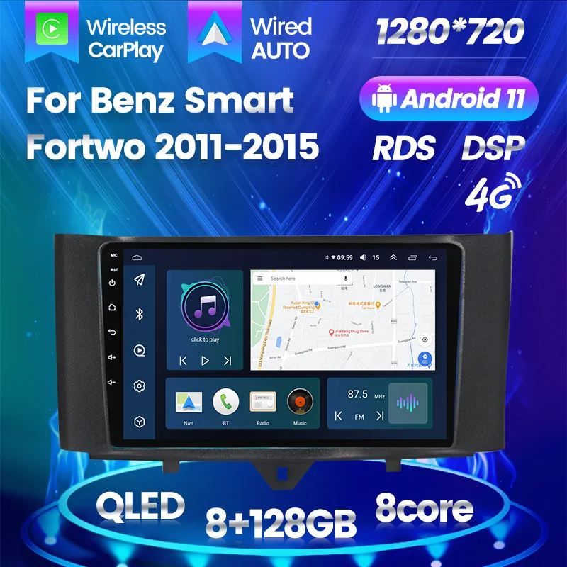 8G+128G For Smart fortwo 2011 2012 2013 2014 2015 Android Car Radio Car video players CarPlay Android Auto No 2 din 2din DVD
8G+128G For Smart fortwo 2011 2012 2013 2014 2015 Android Car Radio Car video players CarPlay Android Auto No 2 din 2din DVD