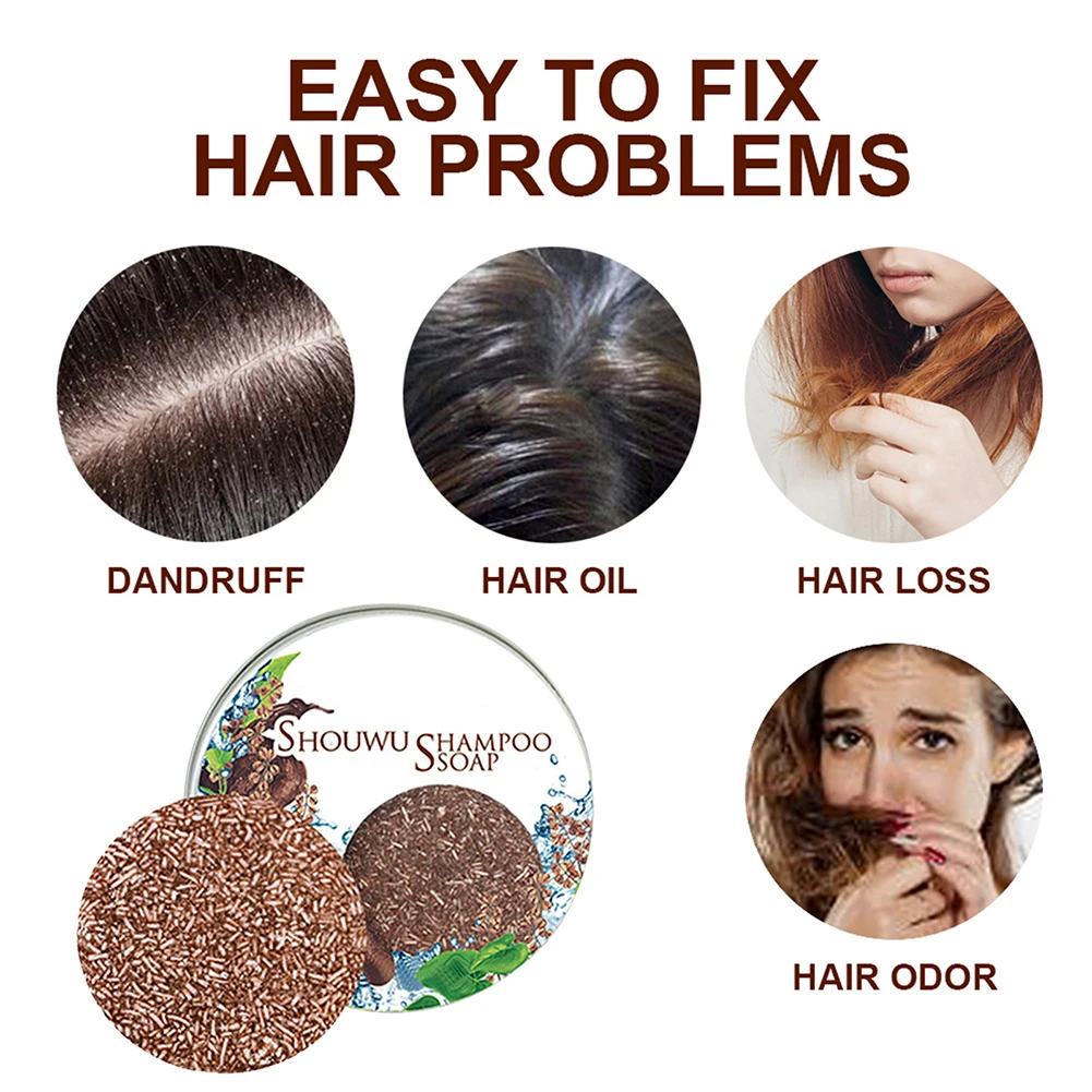 

Natural Plant Extract Essence Hair Darkening Shampoo Bar Soap Organic Mild Formula Hair Shampoo Repairing Hair Care Tools