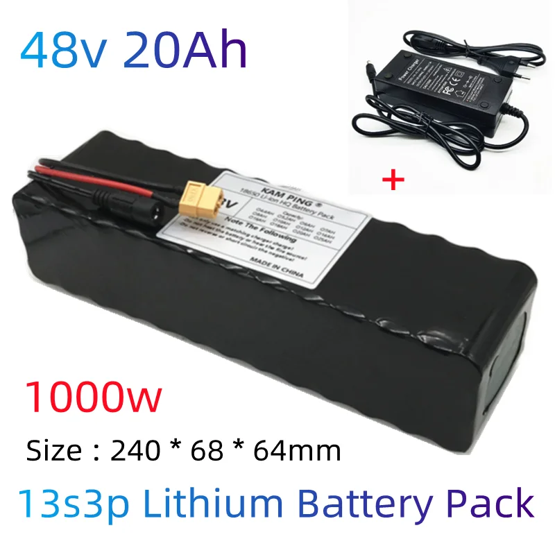 48v Battery Pack 20Ah 13S3P 18650 Battery Bicycle Modification Kit 1000w Built-in Bms Suitable for Electric Car and Motorcycle
48v Battery Pack 20Ah 13S3P 18650 Battery Bicycle Modification Kit 1000w Built-in Bms Suitable for Electric Car and Motorcycle