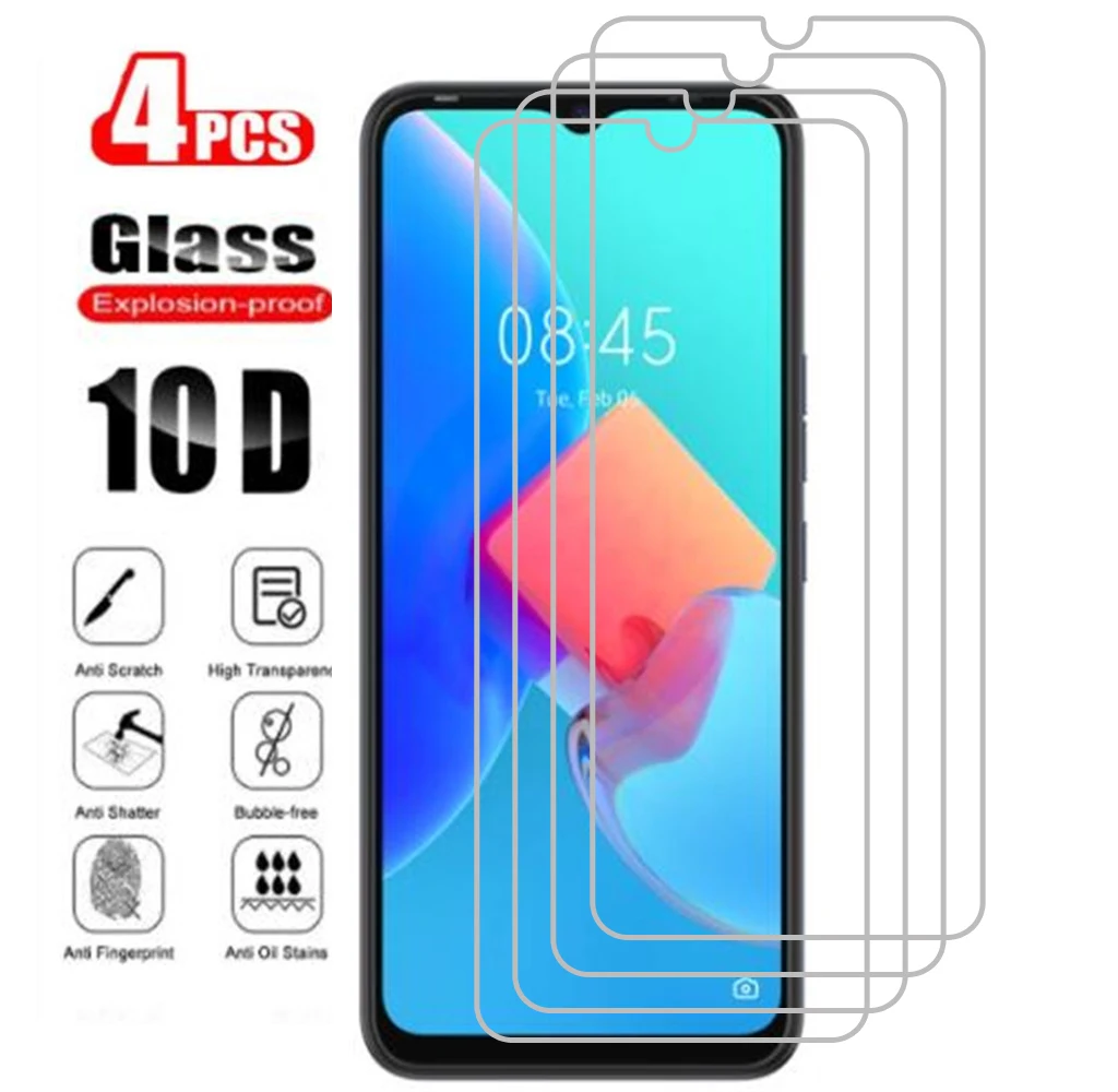 

4Pcs For Tecno Spark 8C Tempered Glass Protective On Tecno Spark 8C 6.6Inch Screen Protector SmartPhone Cover Film