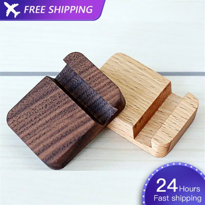 

Universal Cell Phone Racks Portable Beech Walnut Desk Stand Holder For Mobile Phones Tablets Home Office Storage Organization