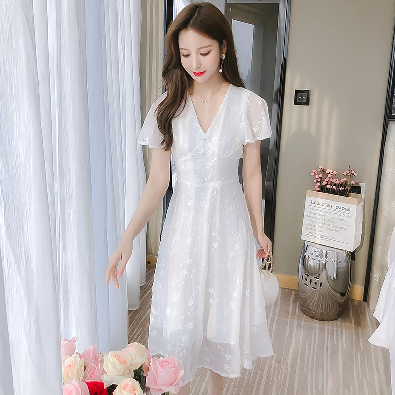 COIGARSAM Women's Summer Dress 2022 New Chiffon White Dresses Dropshipping
COIGARSAM Women's Summer Dress 2022 New Chiffon White Dresses Dropshipping