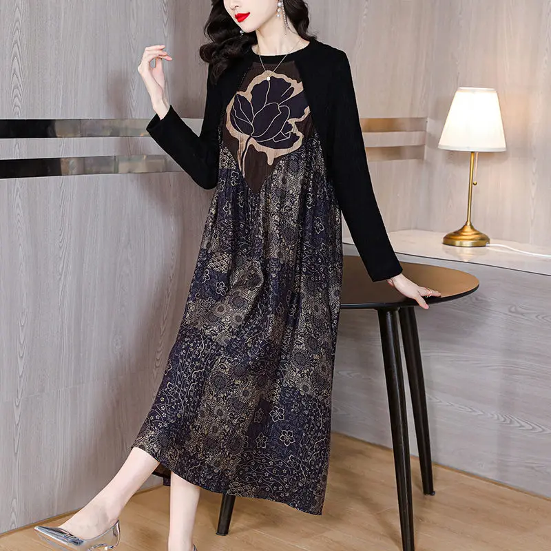 Long Sleeved Knitted Dress For Women Autumn Winter 2022 High-End Large Size Loose Retro Print Mother's Bottomed Long Dress T1506
Long Sleeved Knitted Dress For Women Autumn Winter 2022 High-End Large Size Loose Retro Print Mother's Bottomed Long Dress T1506