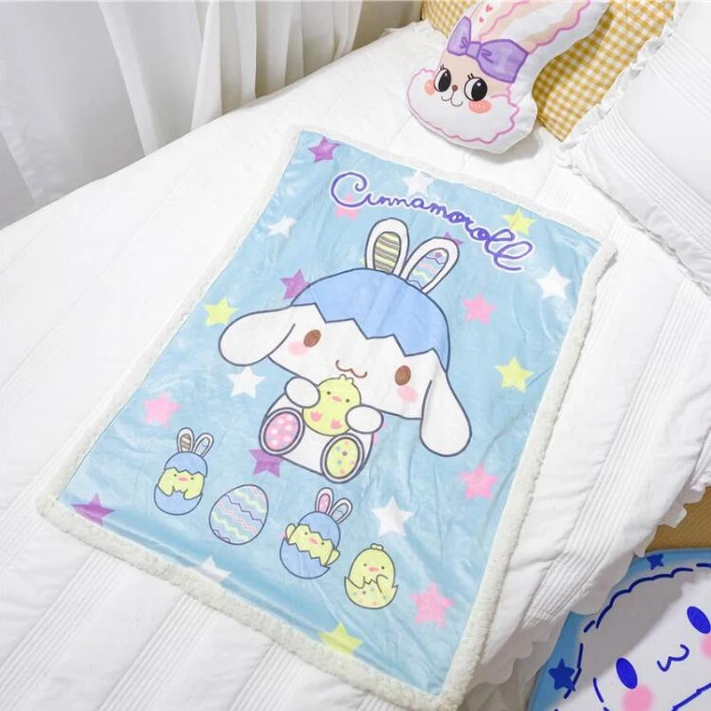 

Cinnamoroll My Melody Kuromi PINK Kawaii Cartoon Summer Lamb Plush Blanket Anime Office Nap Blanket Air Conditioner Blanket Gift