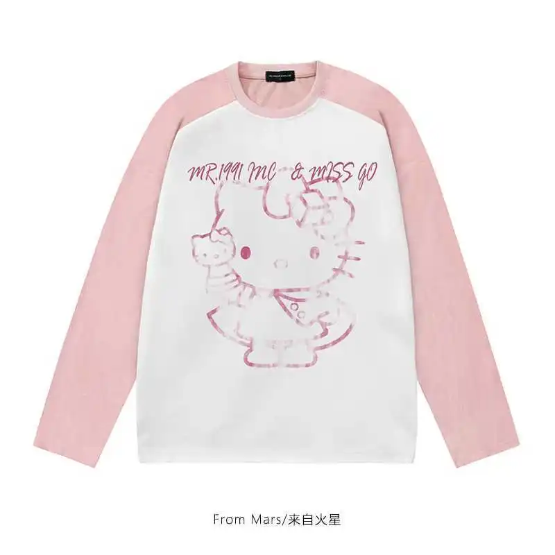 Sanrios Hello Kitty Japanese Cartoon Hello Kitty Letter Color-blocked Round Neck Long-sleeved T-shirt Loose and Trendy
Sanrios Hello Kitty Japanese Cartoon Hello Kitty Letter Color-blocked Round Neck Long-sleeved T-shirt Loose and Trendy