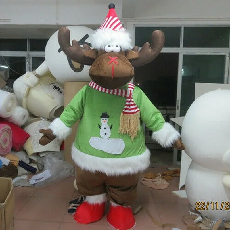 

Halloween Cartoon Xmas Reindeer Cosplay Mascot Costume Party Outfit Carnival Easter
