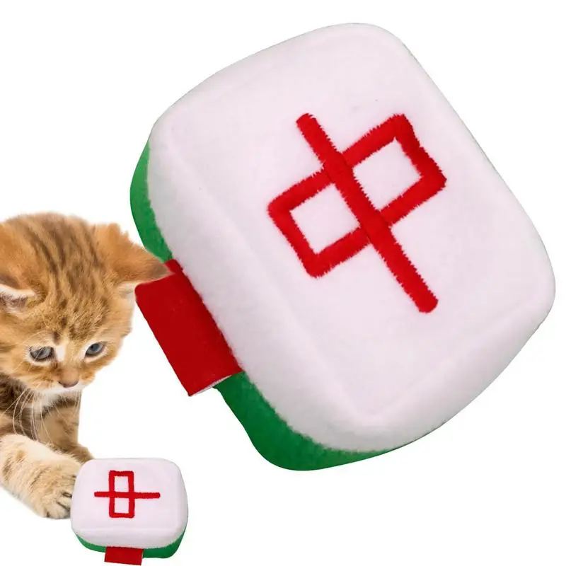 

Cat Plush Toy Bite Resistant Mahjong Style Cat Toys With Catnip For Indoor Cats Cat Chew Toy Teething Interactive Catnip Filled