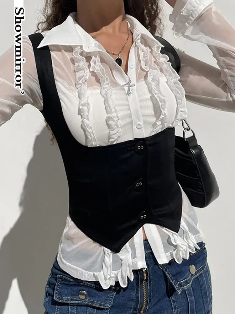 Showmirror All-match Cropped Tanks Sleeveless Skinny Button Up Vest Women Casual Streetwear Top Aesthetic Korean Fashion
Showmirror All-match Cropped Tanks Sleeveless Skinny Button Up Vest Women Casual Streetwear Top Aesthetic Korean Fashion