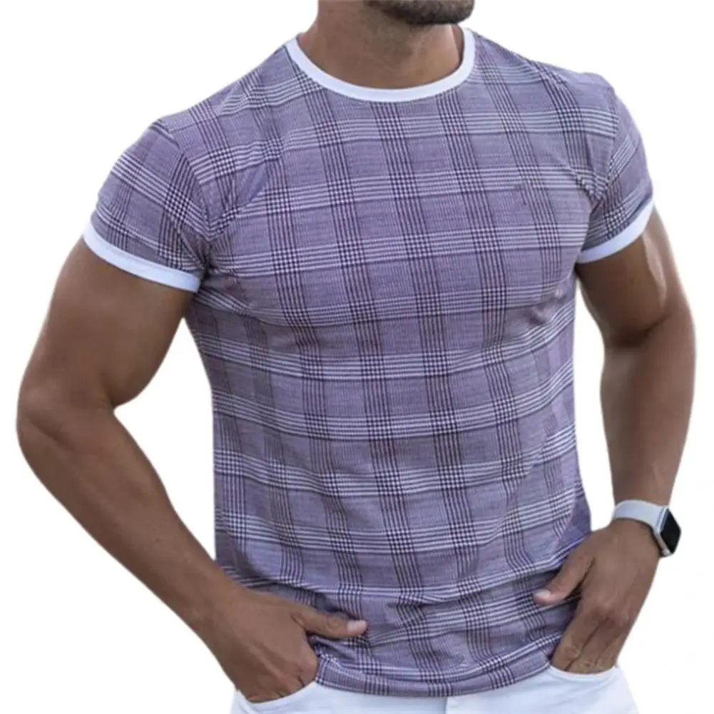 Men Simple Plaid Quick Dry T-shirt T-shirt Fashion T-shirt Short Sleeve for Party
Men Simple Plaid Quick Dry T-shirt T-shirt Fashion T-shirt Short Sleeve for Party