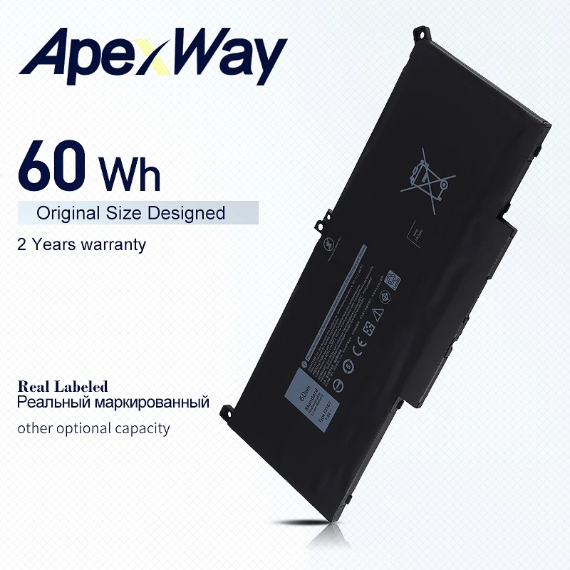 ApexWay F3YGT Laptop Battery for Dell Latitude 12 7000 E7280 E7290 E7380 E7390 E7480 E7490 F3YGT 2X39G 7.6V 60WH
ApexWay F3YGT Laptop Battery for Dell Latitude 12 7000 E7280 E7290 E7380 E7390 E7480 E7490 F3YGT 2X39G 7.6V 60WH