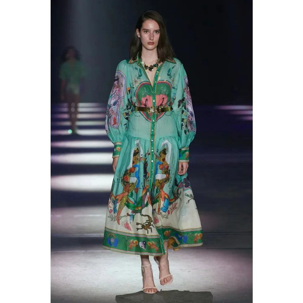 Fall New 2023 Long Sleeve Printed Lapel Long Dresses Women's Formal Occasion Temperament Elegant Long Dresses Distribution Belt
Fall New 2023 Long Sleeve Printed Lapel Long Dresses Women's Formal Occasion Temperament Elegant Long Dresses Distribution Belt