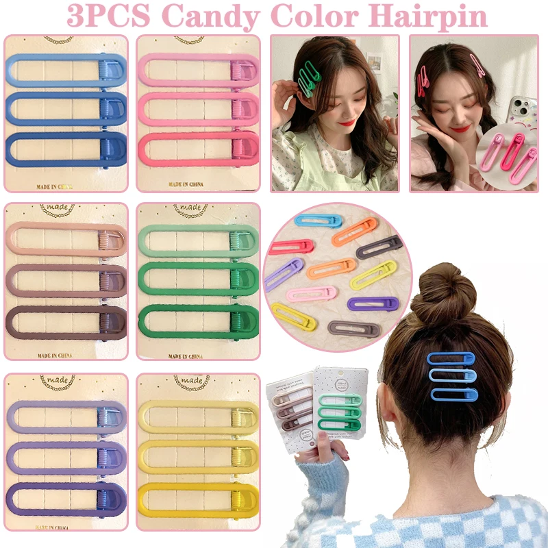 3Pcs Candy Color Hairpin Female Side Bangs Hairpin One Word Clip Frosted Duckbill Clips Headwear for Women Girls DIY Hair Tools
3Pcs Candy Color Hairpin Female Side Bangs Hairpin One Word Clip Frosted Duckbill Clips Headwear for Women Girls DIY Hair Tools