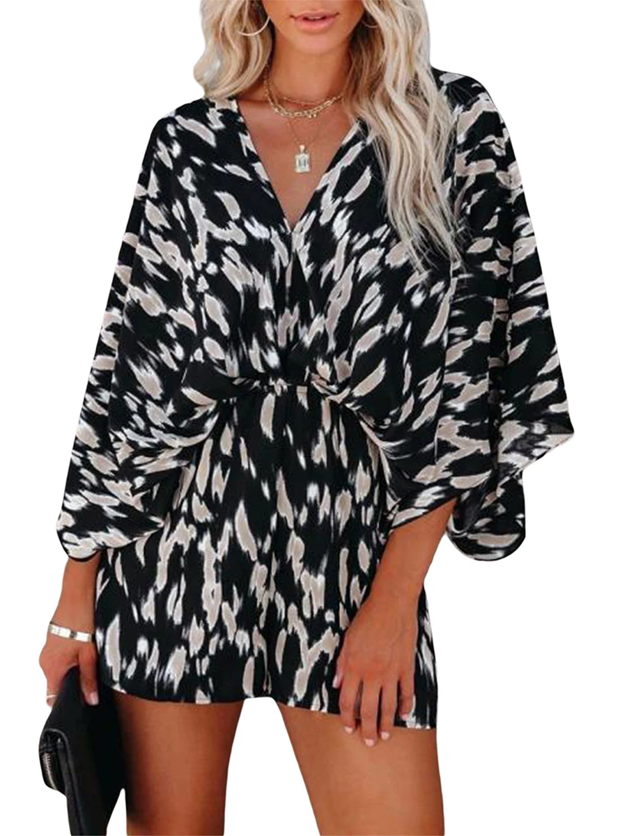 Women s Summer Romper Fashion Print Long Sleeve V Neck Elastic Waist Short Jumpsuit
Women s Summer Romper Fashion Print Long Sleeve V Neck Elastic Waist Short Jumpsuit