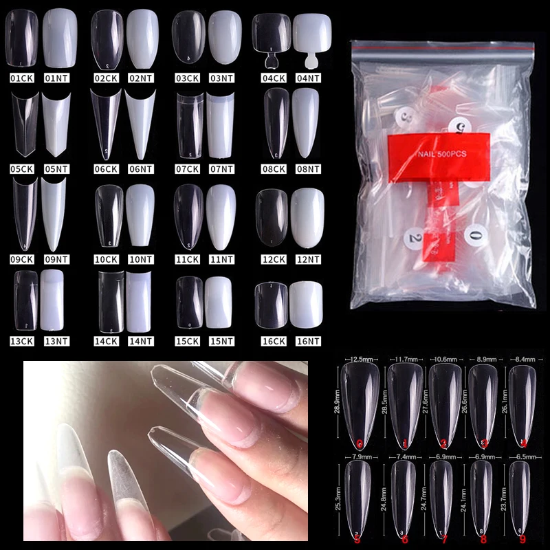 500pcs/lot Nail Tips Stiletto Ballet Coffin French Natural Clear False Toenail Tip extension Acrylic UV Gel Nail 2022 new year
500pcs/lot Nail Tips Stiletto Ballet Coffin French Natural Clear False Toenail Tip extension Acrylic UV Gel Nail 2022 new year