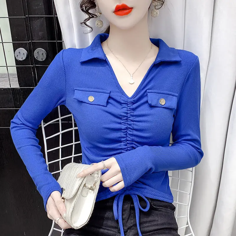 Solid Color Shirt Women Long Sleeve Blouse Sexy Girl Sports V-neck Top Loose T-Shirt Winter Autumn Fitness Sportswear A527
Solid Color Shirt Women Long Sleeve Blouse Sexy Girl Sports V-neck Top Loose T-Shirt Winter Autumn Fitness Sportswear A527