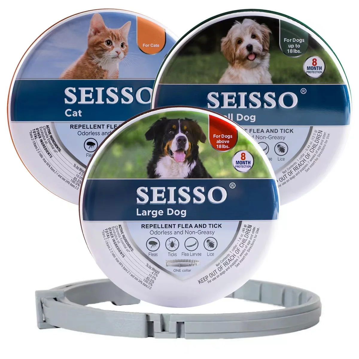 

Pet Flea and Tick Collar for Dogs Cats Up To 8 Month Flea Tick Prevention Collar Anti-mosquito & Insect Repellent Puppy Supplies