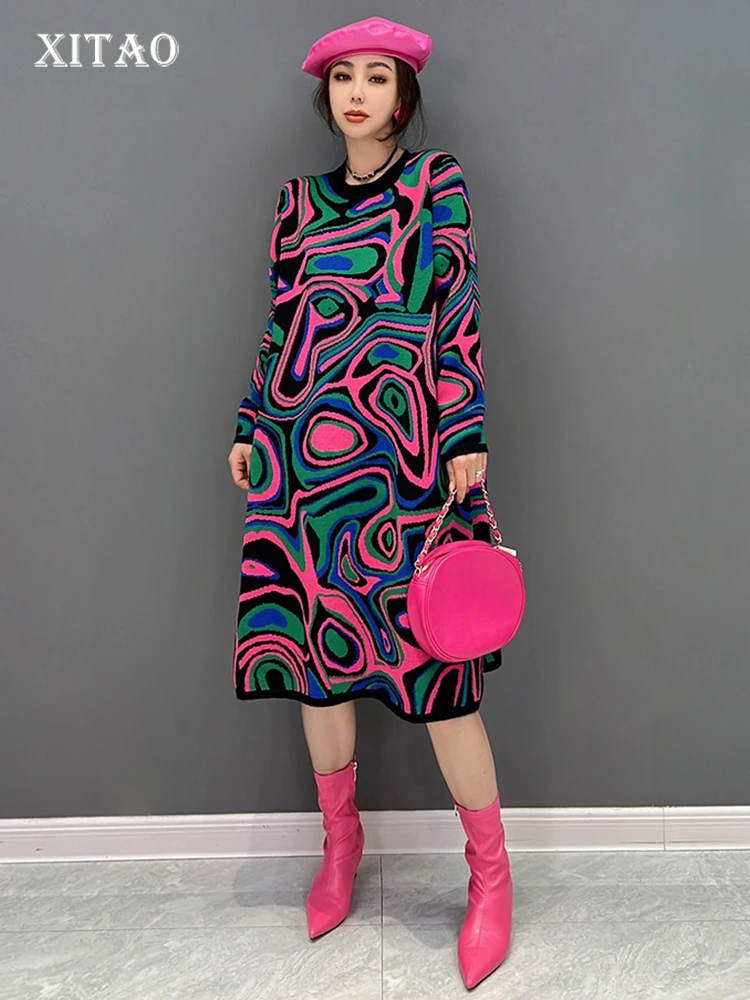 XITAO Knitting Dress Loose Casual Pullover Full Sleeve O-neck Patchwork Temperament Fashion Korea 2022 Autumn New WLD13290
XITAO Knitting Dress Loose Casual Pullover Full Sleeve O-neck Patchwork Temperament Fashion Korea 2022 Autumn New WLD13290